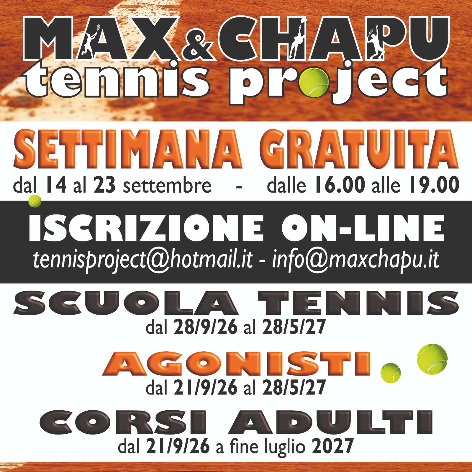Locandina Iscrizioni Max & ChaPU